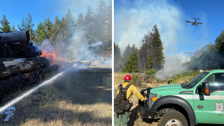 Wildfire east of Cascade Locks results in power outages