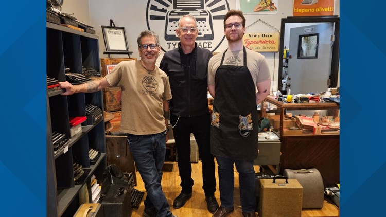 Tom Hanks made a surprise visit to a Southeast Portland typewriter shop