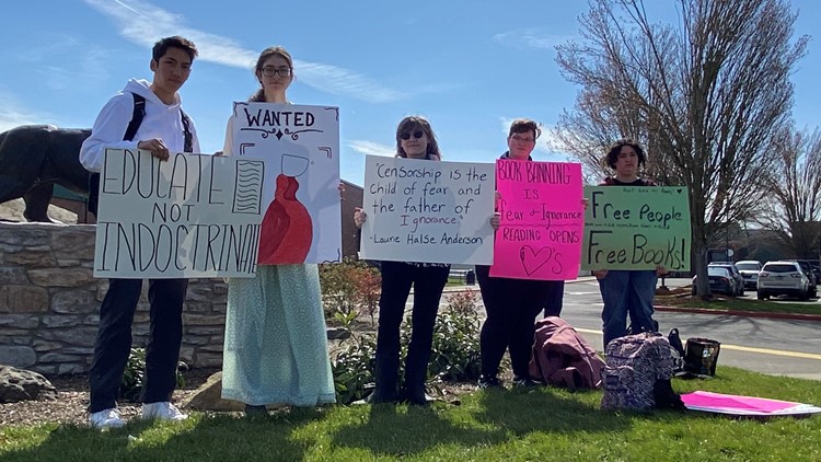 Students protest after Canby School District removes 36 books from school libraries