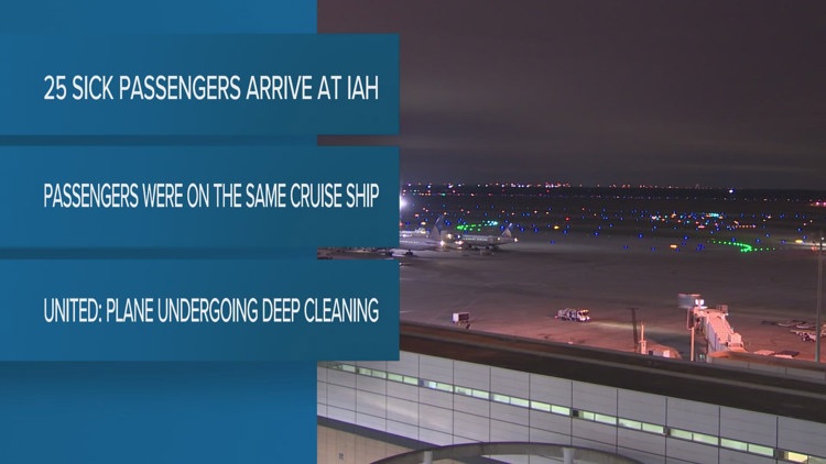 United jet going through deep cleaning after more than two dozen Houston-bound passengers arrived sick