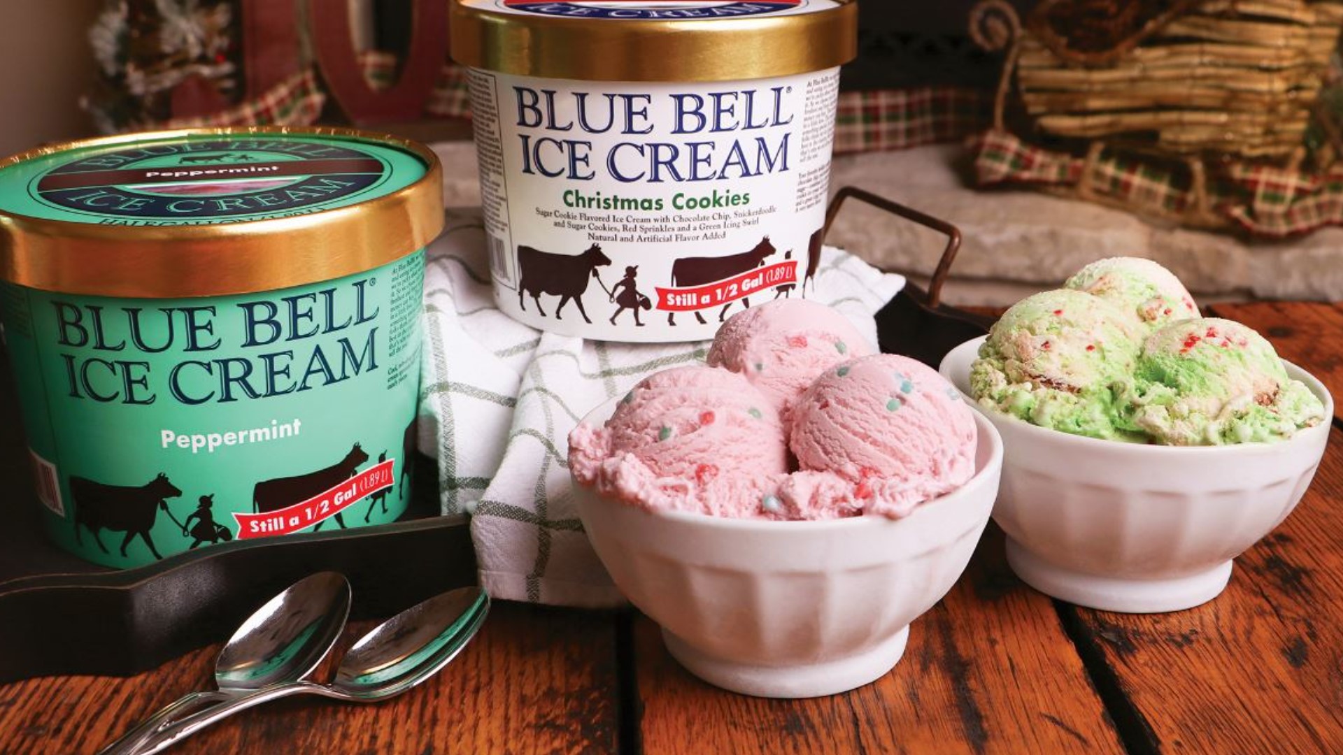 Blue Bell holiday flavors 2020 Christmas Cookies and Peppermint