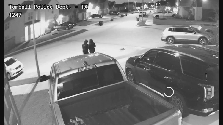 Surveillance video shows suspects wanted in Tomball car burglaries