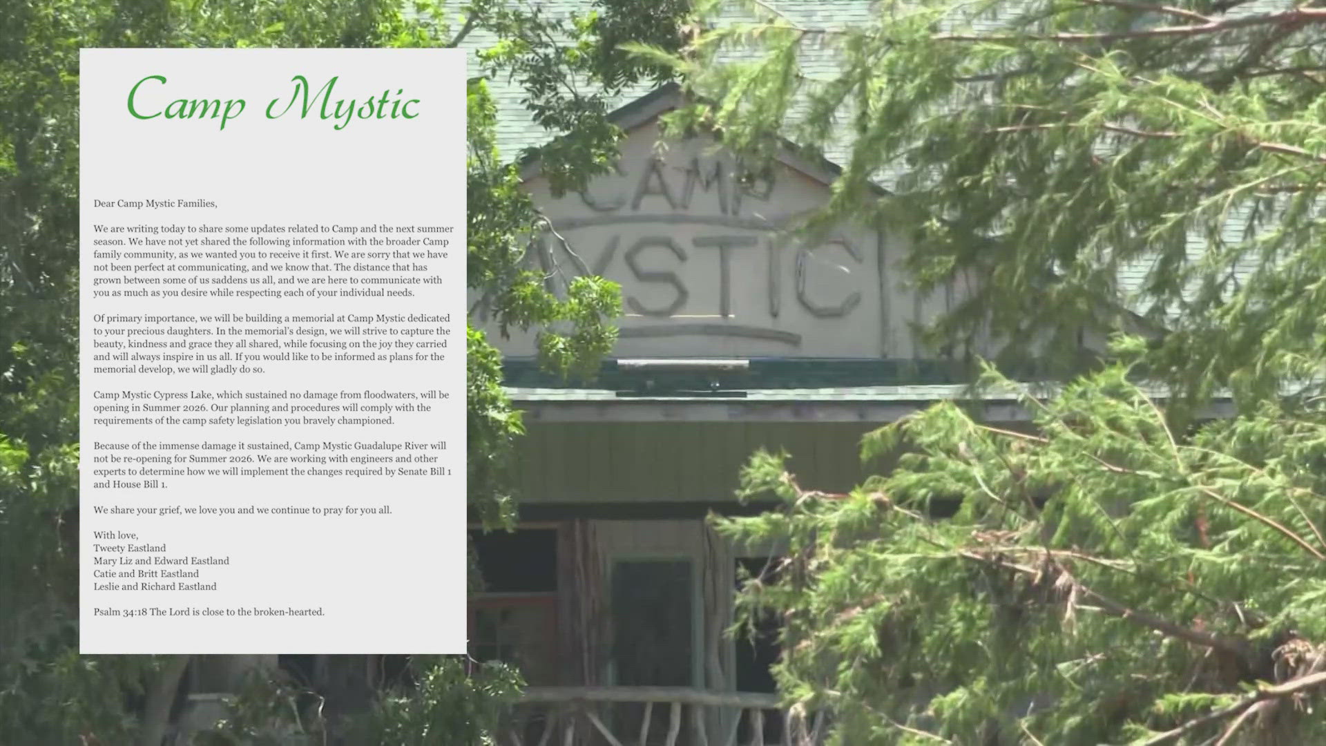 Camp Mystic announces plans to reopen next summer