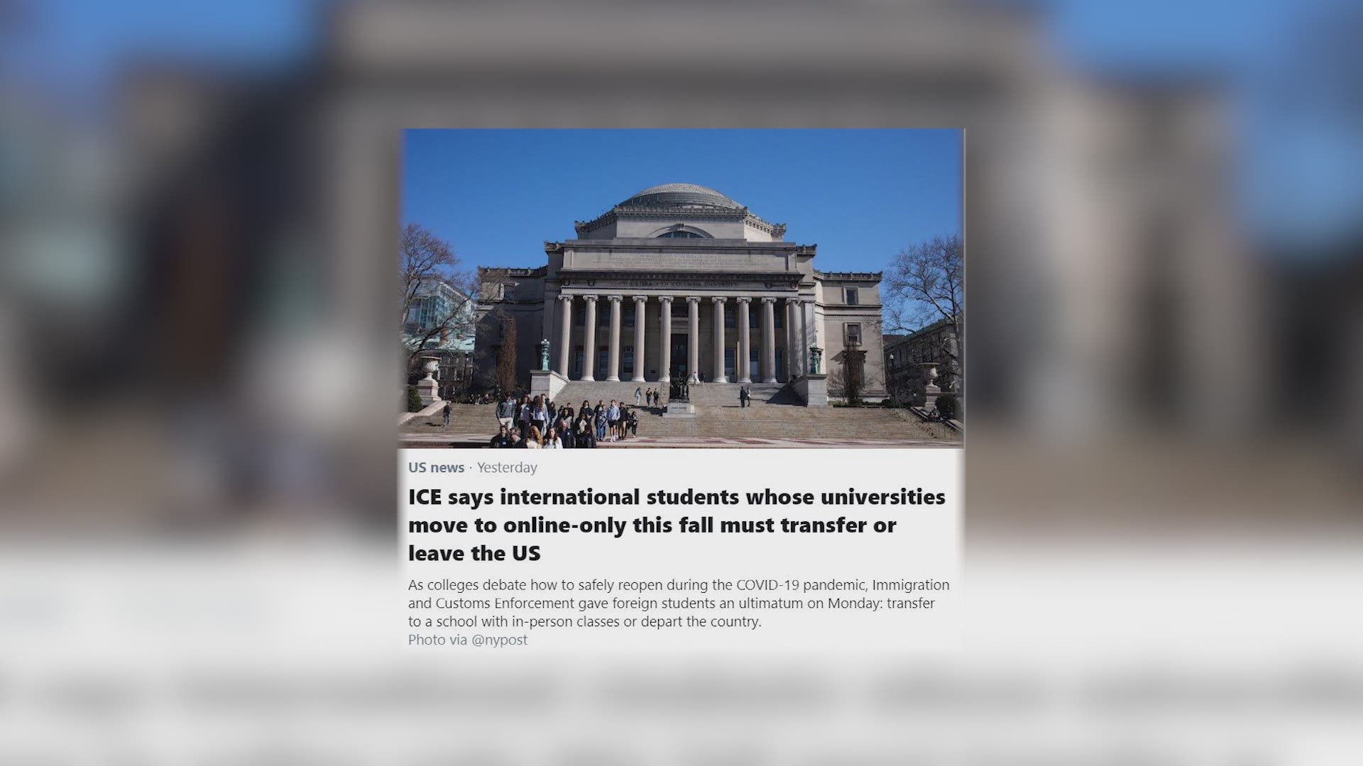 International students must take classes in person in order to stay in the United States, ICE rules.