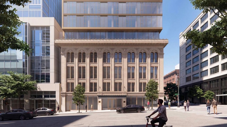 Proposed 23-story apartment tower could replace most of a historic building near Pike Place Market