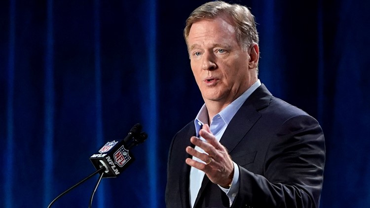 Rams have framed Roger Goodell portrait hanging at its NFL Draft house