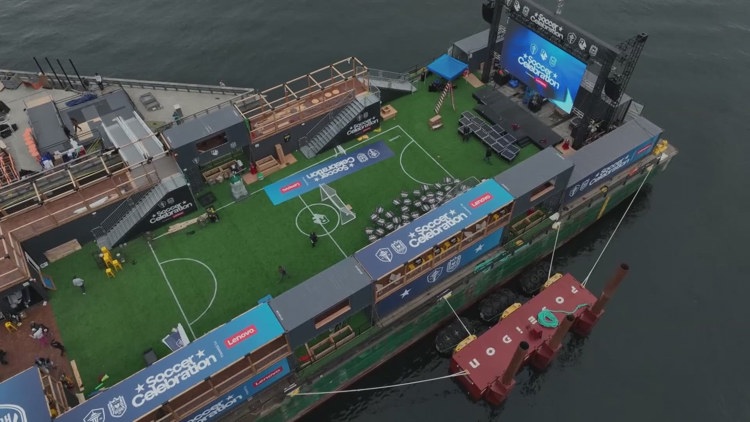 Floating fan zone brings World Cup party to Seattle Waterfront