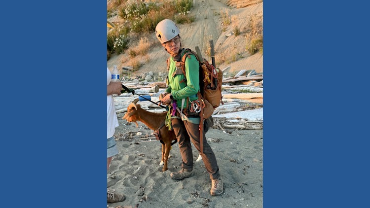 Goat rescued from narrow ledge after 45-foot fall on Whidbey Island