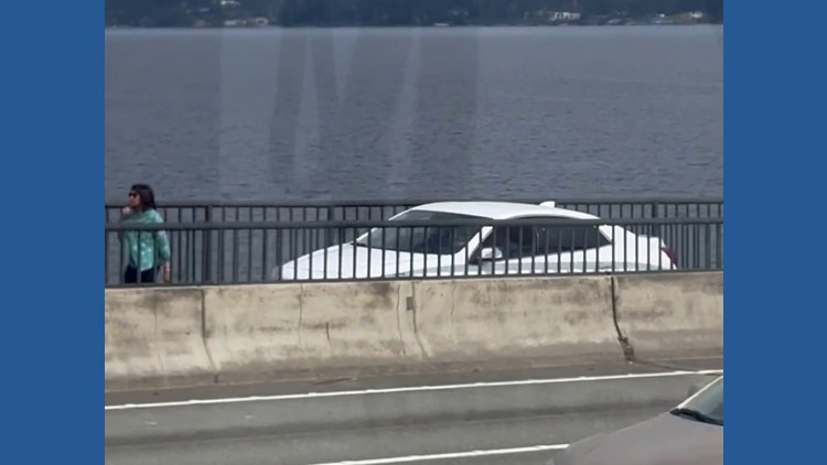 State patrol investigates after video shows car on I-90 bike trail