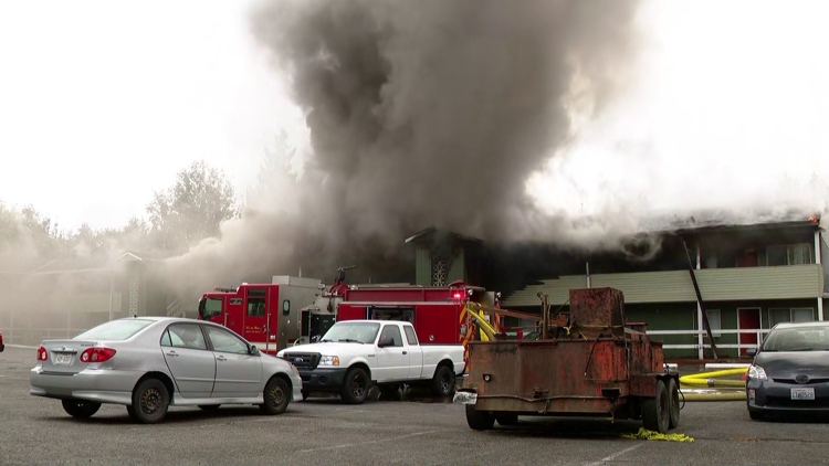 Dozens of units damaged in fire at Tumwater apartment complex