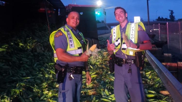 Corn on the cob spill cleared from I-5 near JBLM