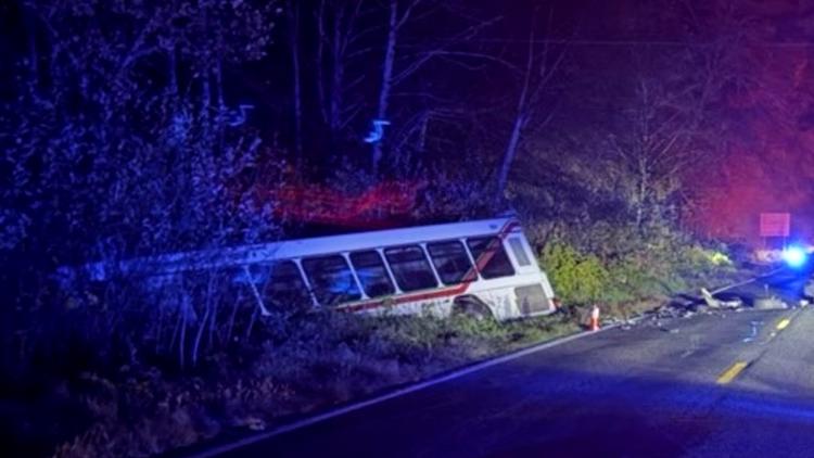 Fatal 3-car crash involving bus near Ocean Shores blocks roadway
