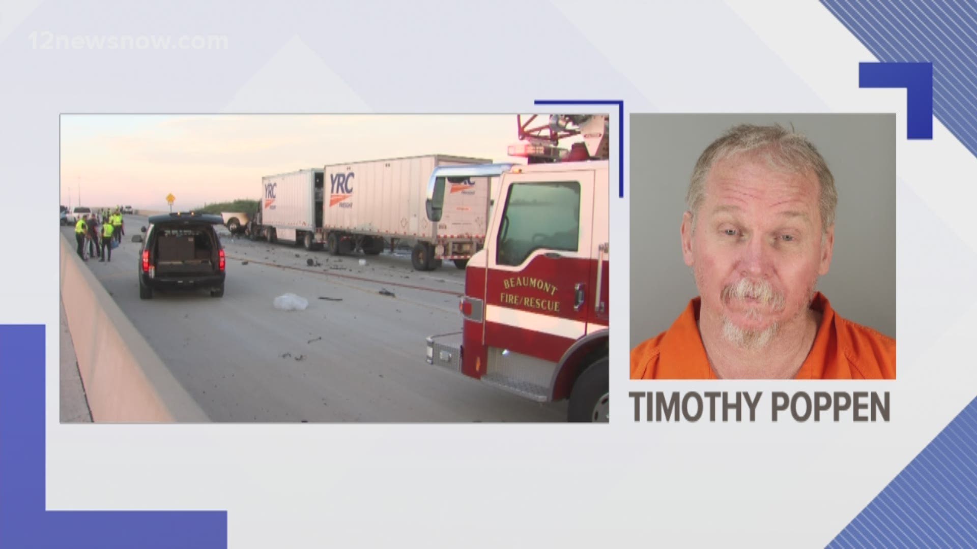 Truck driver jailed on charges connected to fiery Beaumont crash that