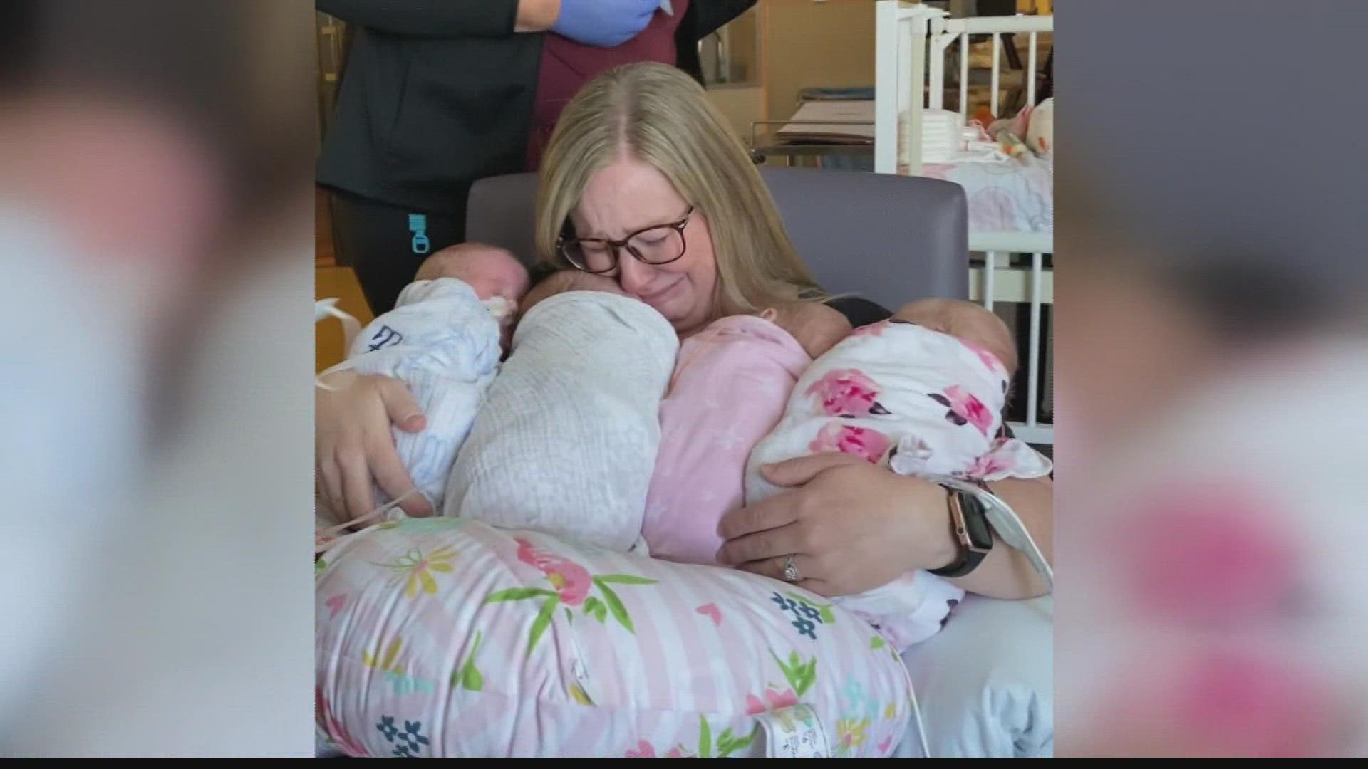After years of infertility issues the couple feels “blessed” to have four more babies.