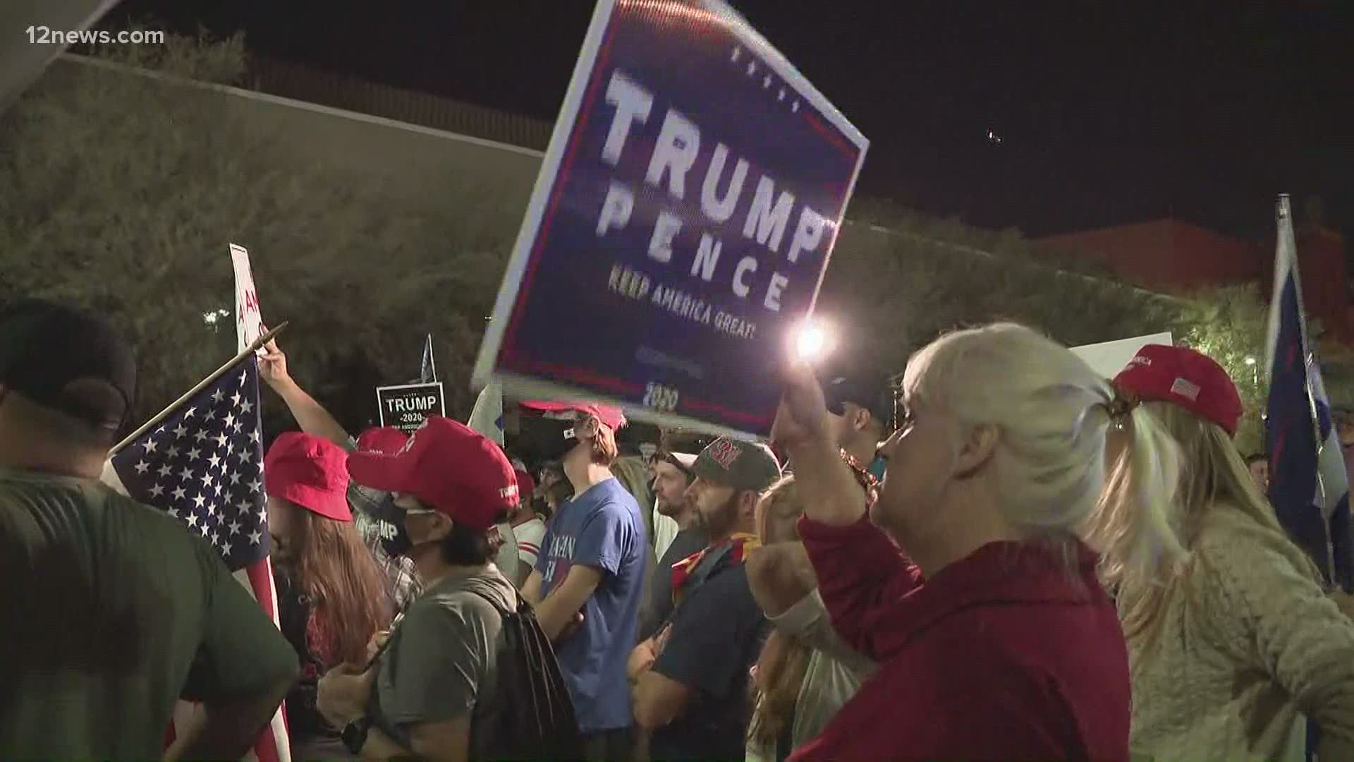 Over 100 President Trump supporters gathered to protest the results of the election after the Associated Press declared Joe Biden the winner in Arizona.