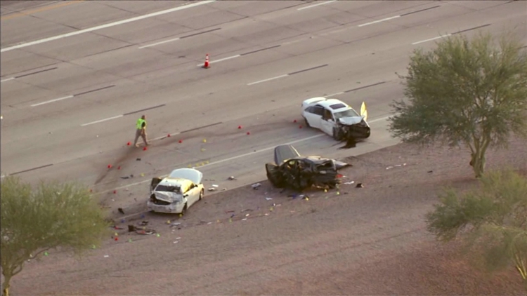 Impaired driver allegedly crashes into people changing tire along US 60 in Mesa, killing woman
