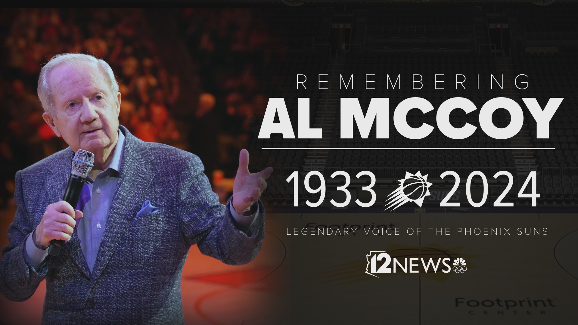 Longtime Suns broadcaster Al McCoy passed away on Sept. 21, 2024. Watch all of 12News' coverage of his passing here.