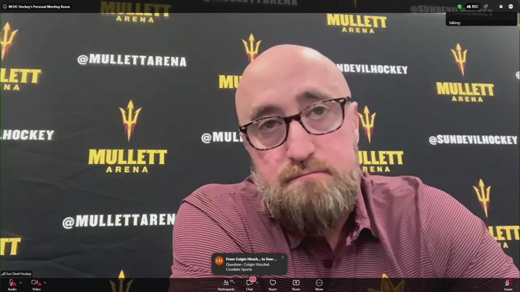 ASU hockey coach Greg Powers declines questions on investigation into player collapse