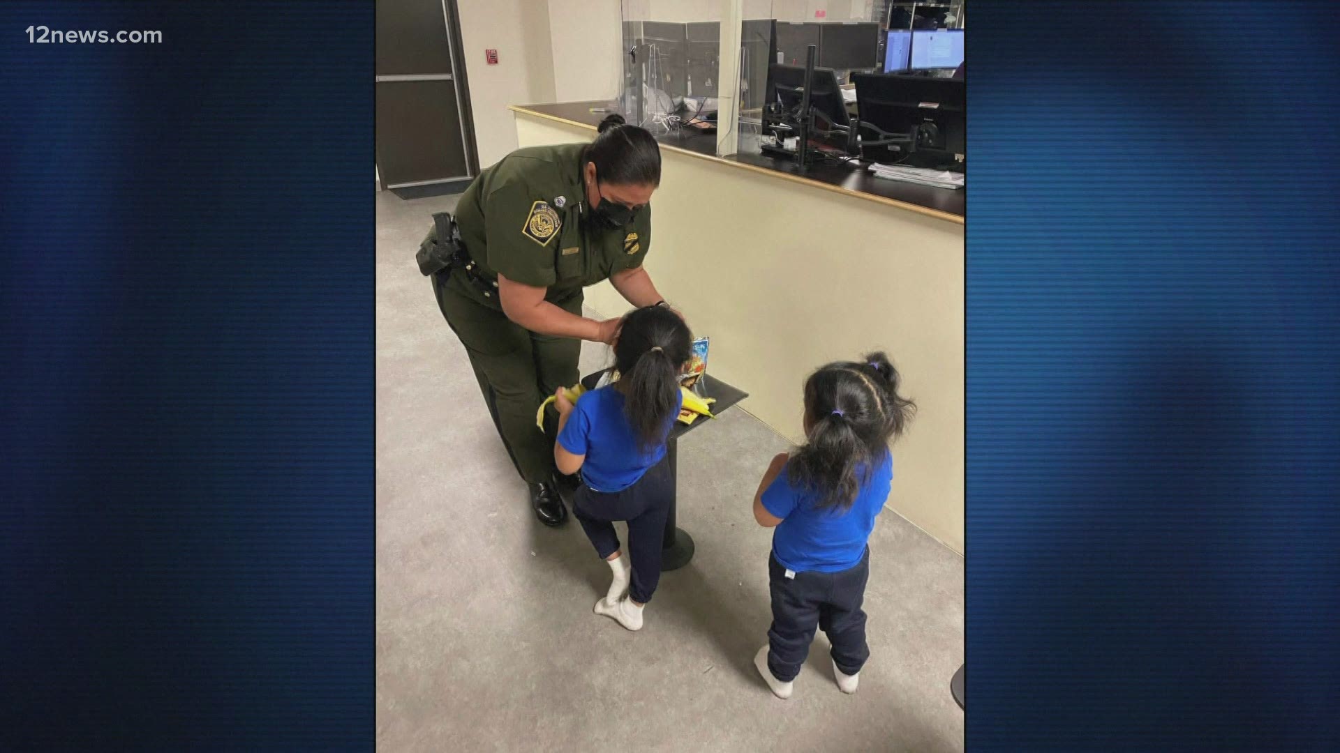 Two toddler, migrant girls were rescued after they were caught on camera being dropped from the top of a 14-foot border fence. The girls were abandoned by smugglers.