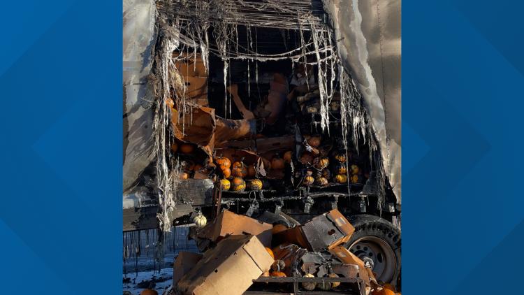 Trailer full of pumpkins catches fire on I-10 in Avondale