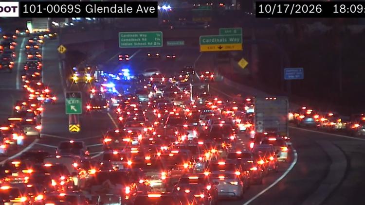 Large traffic backup on Loop 101