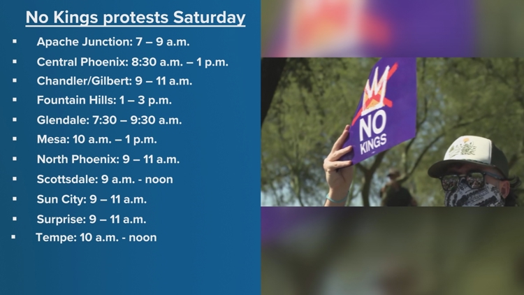 'No Kings' protests planned for Saturday in Arizona