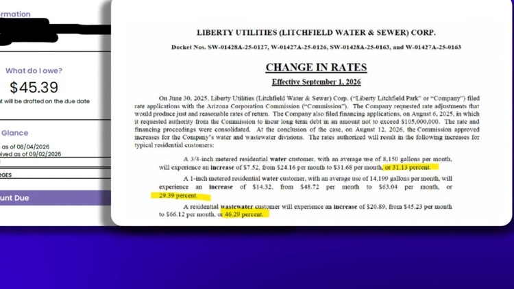 Litchfield Park residents surprised by state-approved water and sewer rate hikes, expect future increases