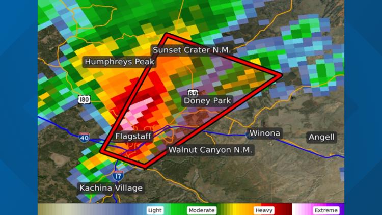 Tornado warning issued for area around Flagstaff