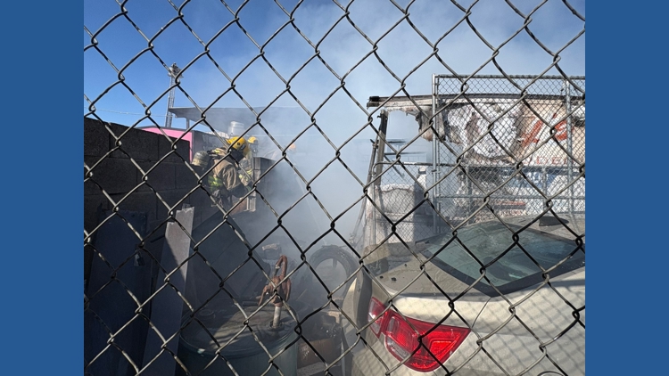 Firefighters battle large blaze at Phoenix auto shop; cars destroyed, no injuries reported