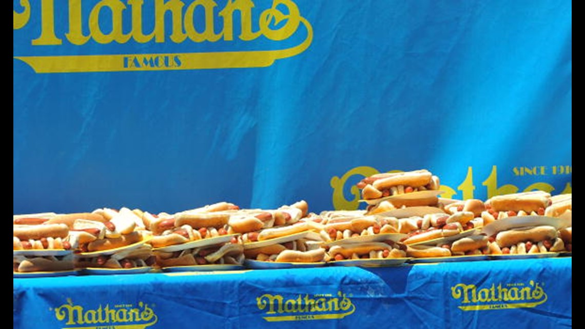 Locals compete in national hot dog eating contest