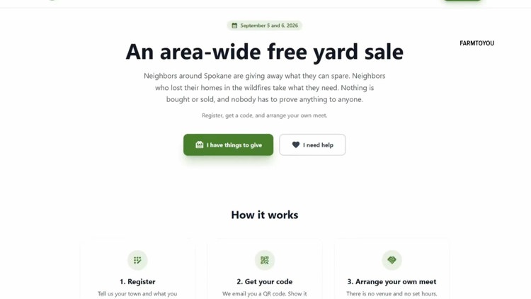Free ‘yard sale’ connects Spokane wildfire survivors with neighbors who want to help