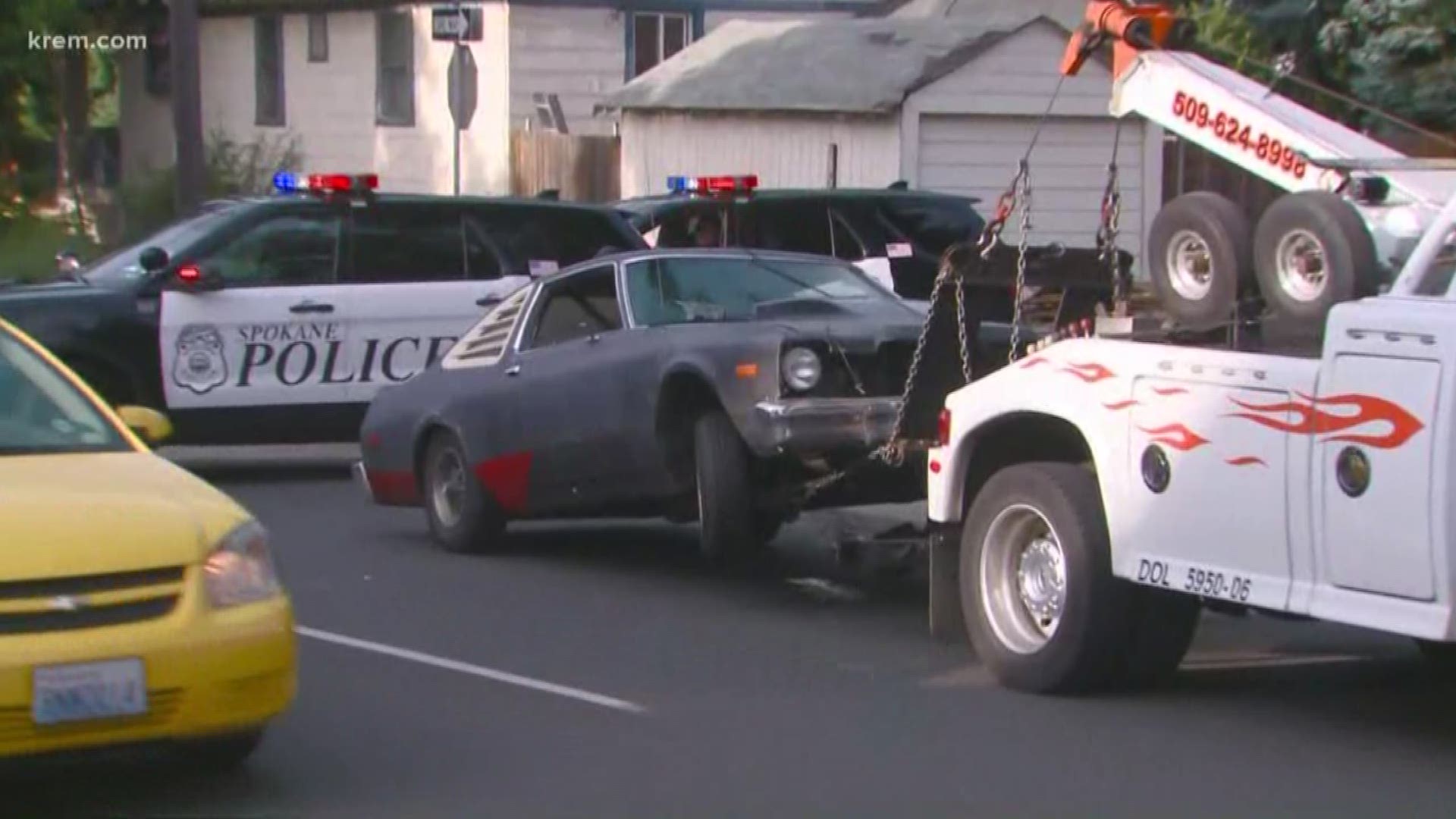 KREM's Casey Decker gives an update from the scene of a drive-by shooting in North Spokane. No injuries or deaths occurred and traffic is mostly unaffected.