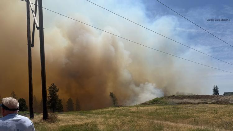 Multiple wildfires burning hundreds of acres across eastern Washington and North Idaho