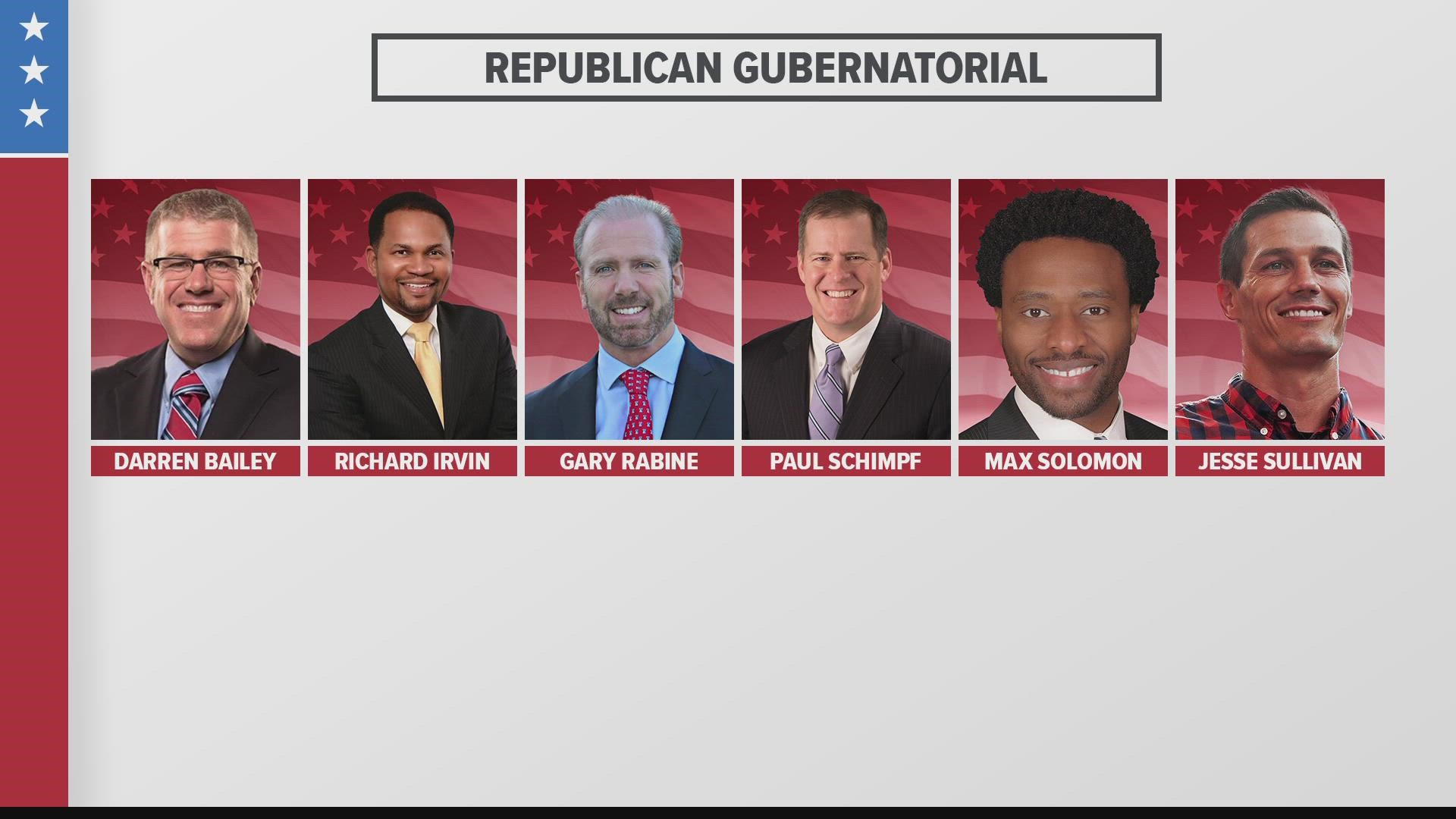 There are six candidates vying for the Republican spot on the ticket against Governor J.B. Pritzker.