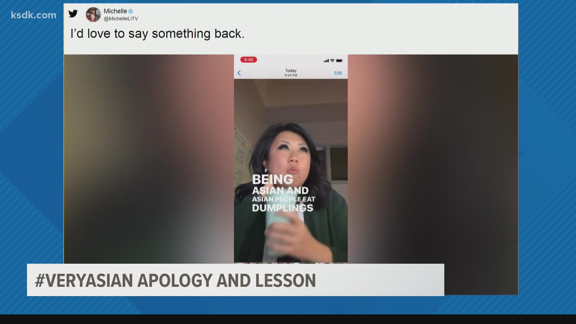 Michelle Li spoke with the woman who left the message and accepted her apology. She now wants to use it as a way to move forward.