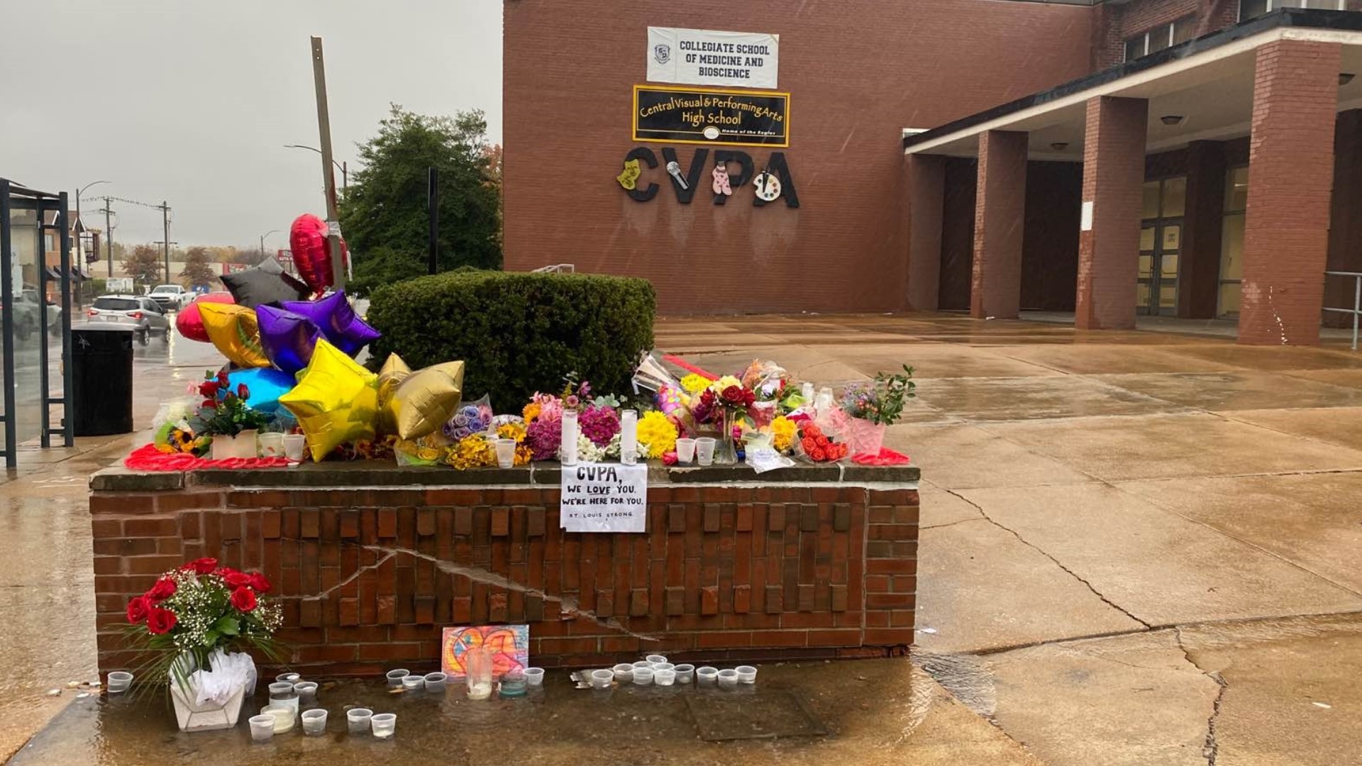 The community continues to pause and pay respects to victims of Monday's shooting at Central VPA High School