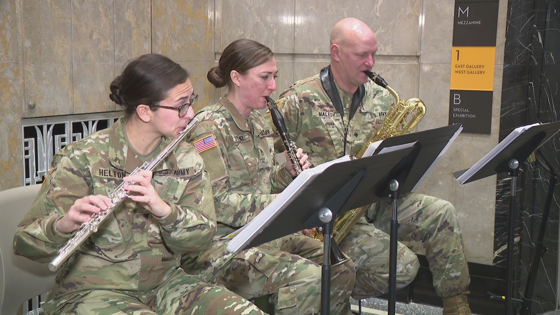 Windfall, the woodwind quintet from the 135th Army Band, performed Presidents Day concert