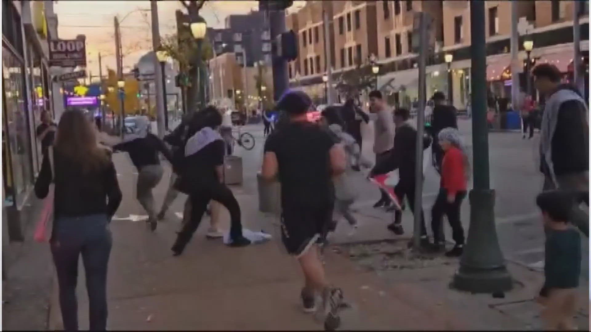 There was a rally for Palestine on the Delmar Loop at the same time as a silent prayer to show solidarity with Israel in Clayton.