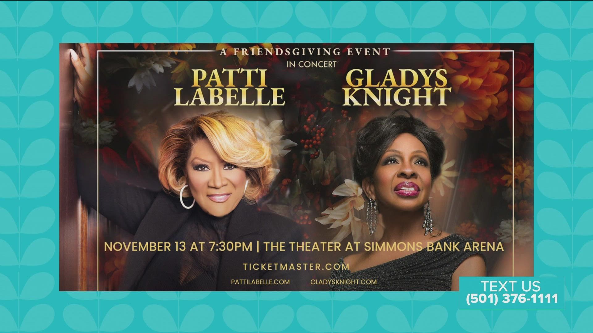 Patti LaBelle and Gladys Knight are teaming up for the holidays are will make a stop right here in central Arkansas.