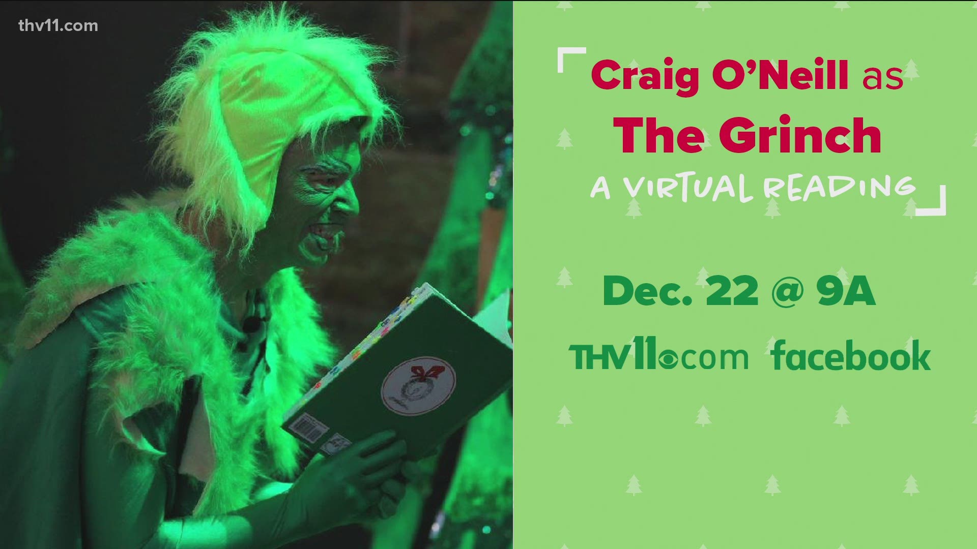 Craig O'Neill is transforming into the Grinch for a special reading of 'How the Grinch Stole Christmas!' on Tuesday, Dec. 22.