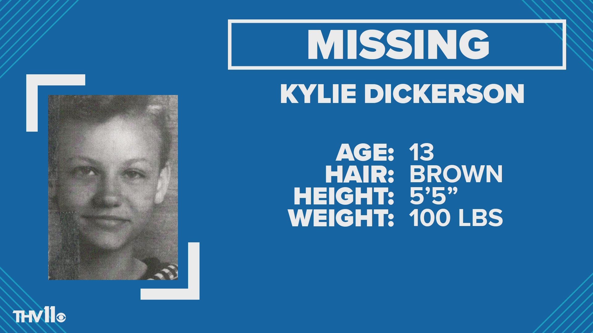 Sherwood police have issued a missing/endangered child advisory for 13-year-old Kylie Dickerson.
