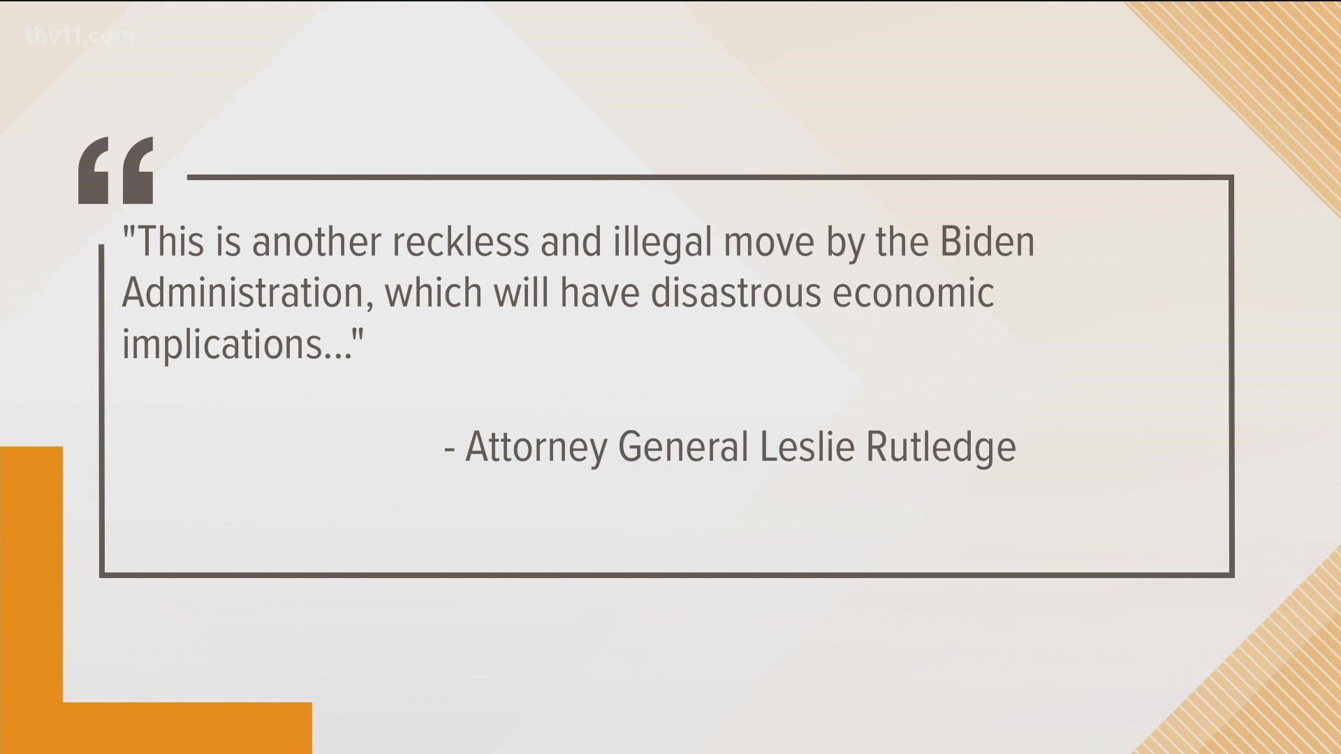 “I will not allow President Biden to force hardworking Americans to either get the shot or lose their jobs,” Rutledge states in the release.