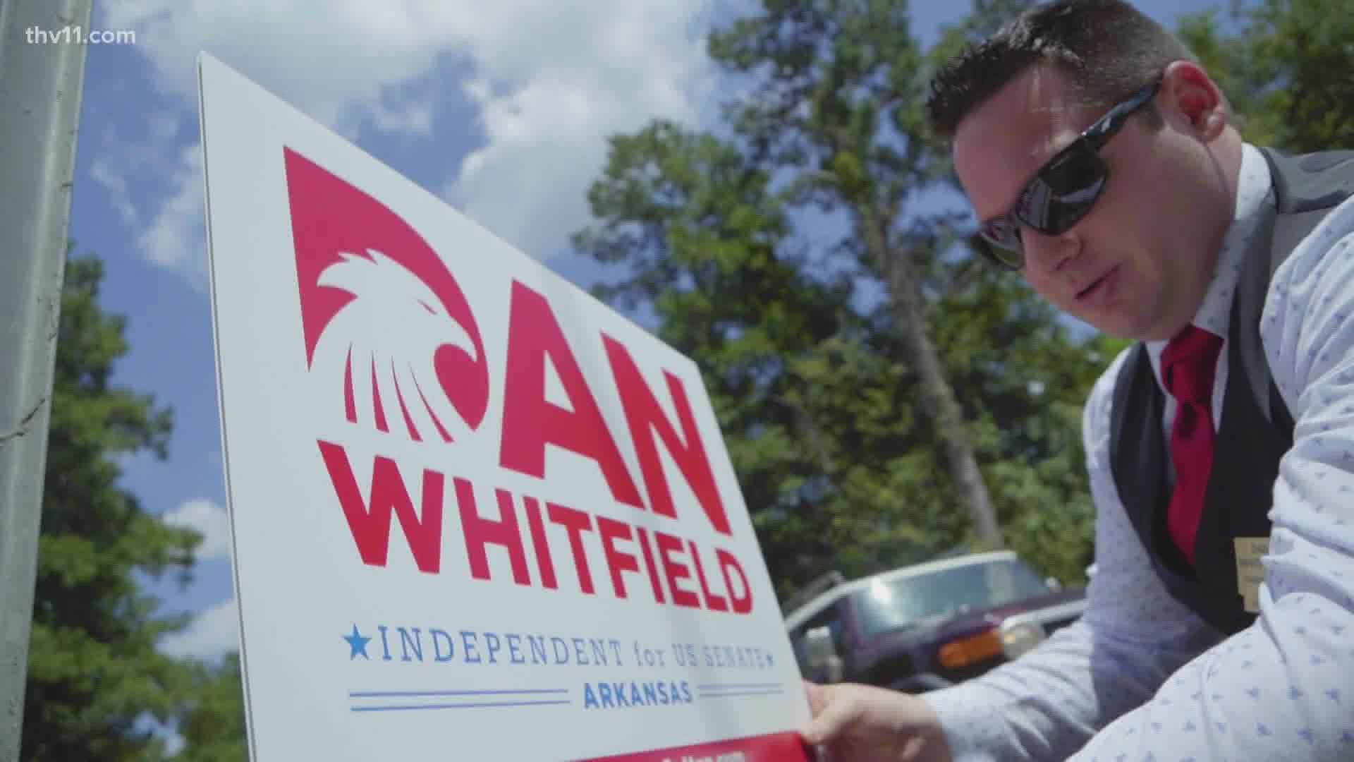 A  large number of posts from friends and supporters of Dan Whitfield are coming in. Whitfield is an independent candidate opposing Senator Tom Cotton.