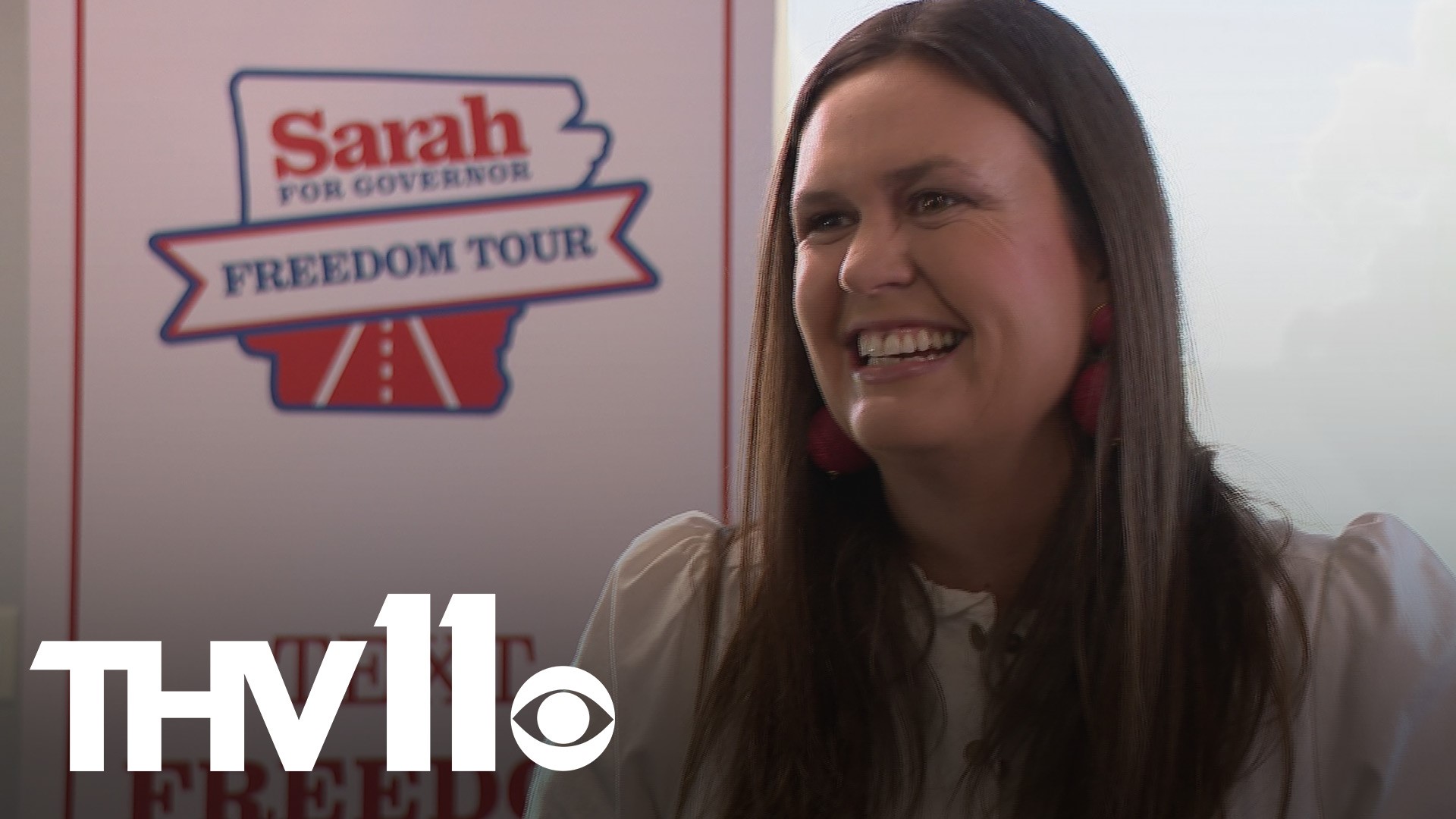 Sarah Huckabee Sanders spoke with us on her campaign tour for Arkansas governor and talked abortion laws and abortion restrictions.
