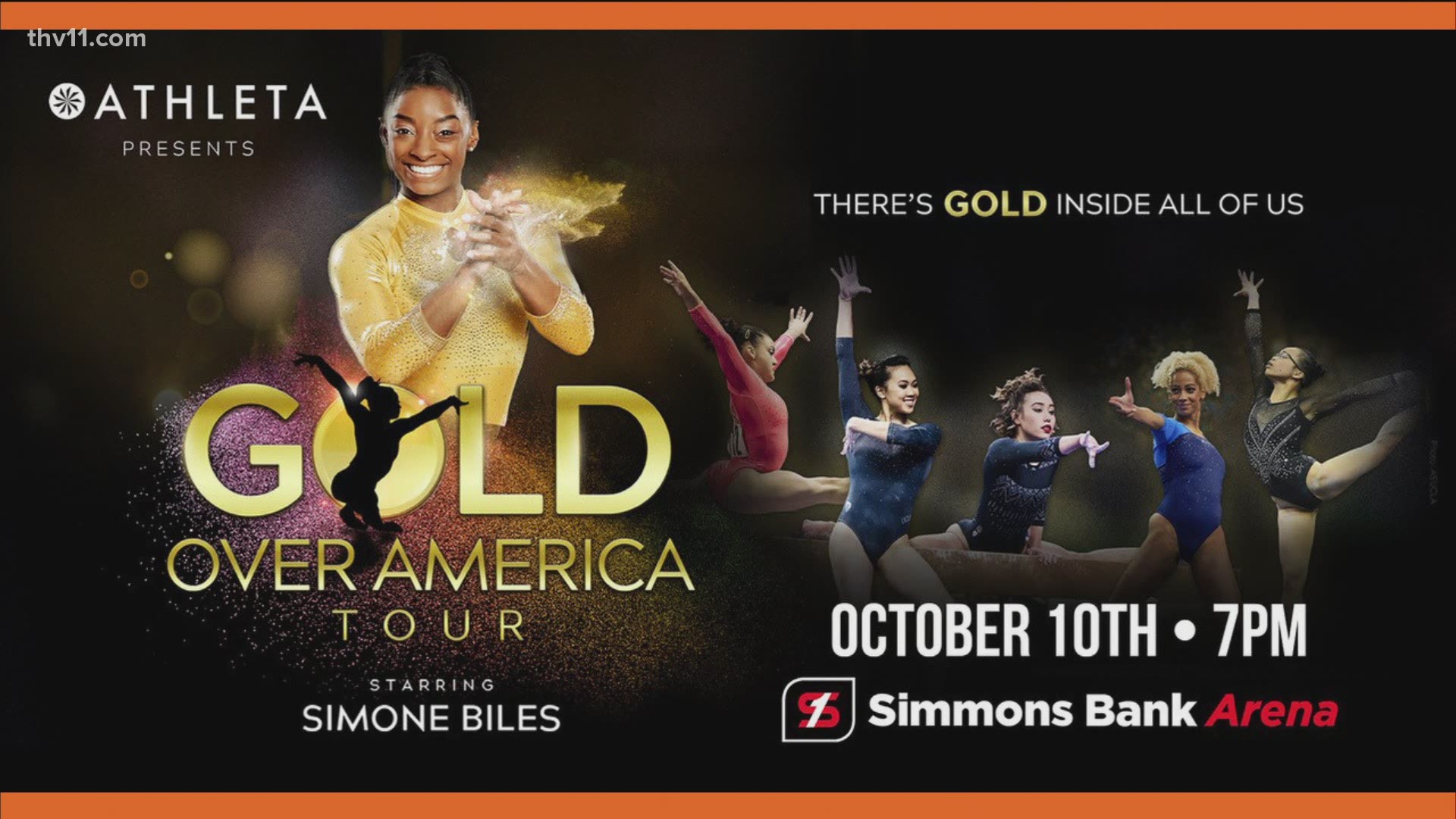 Gymnast Simone Biles is making a post-games trip to Arkansas this fall.