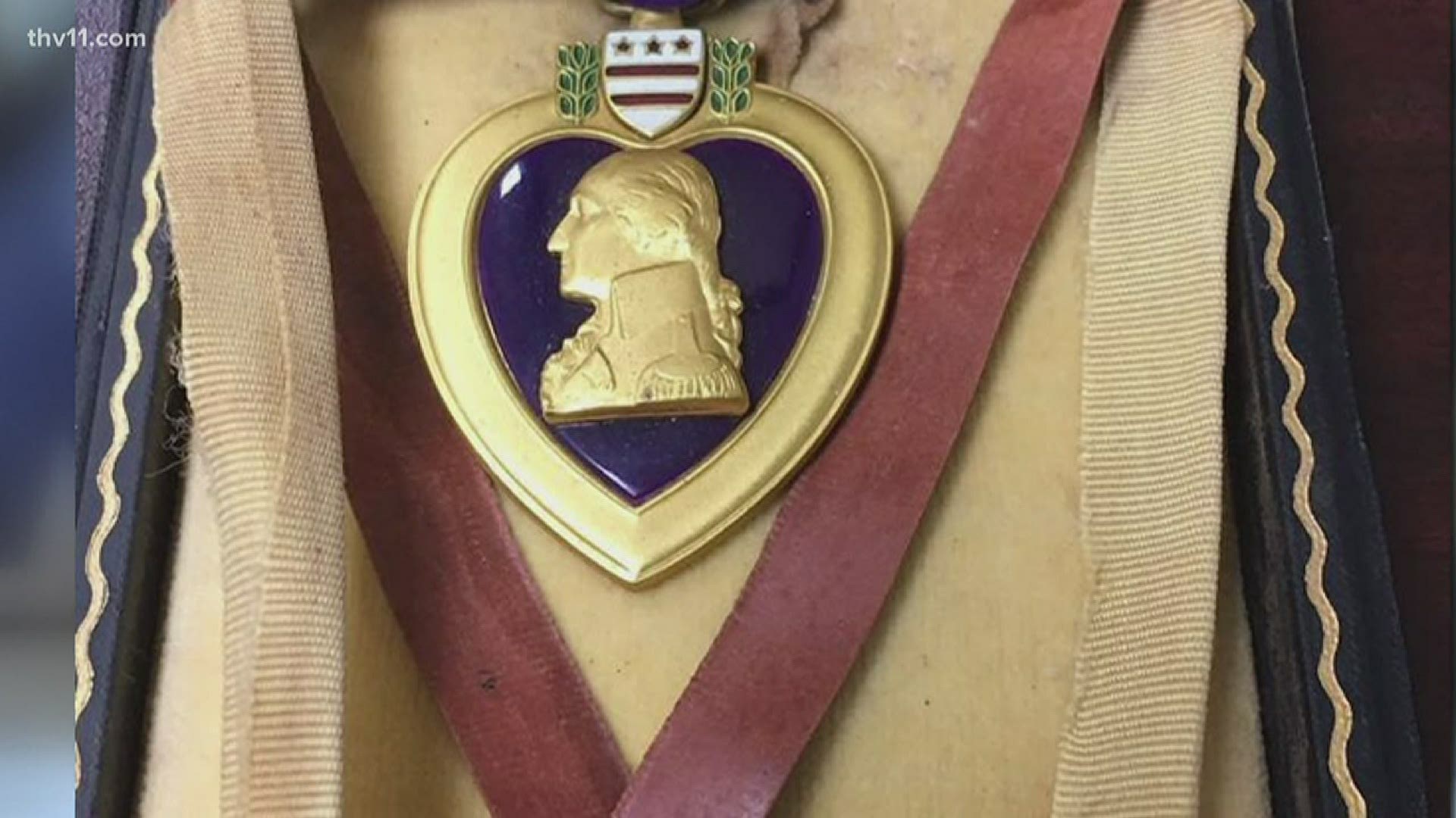 The Purple Heart of Private First Class Henry Ferguson was donated to a Goodwill in Arkansas "by mistake" but the family is working to get it back home.