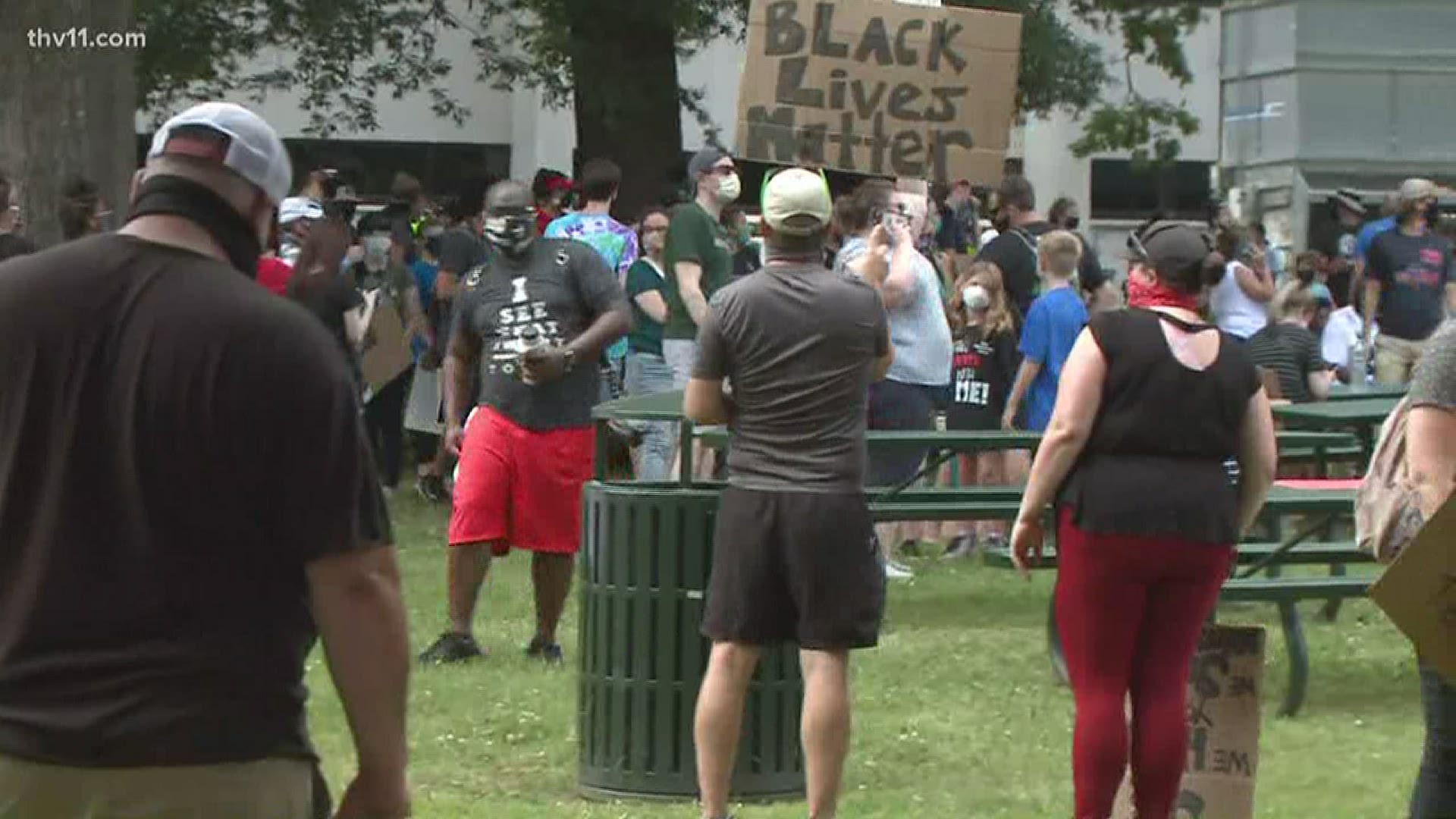 Educators, parents and students are gathering for a peaceful protest in downtown Little Rock right now.