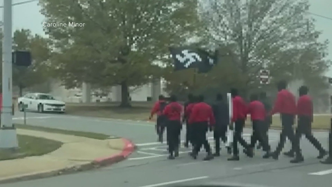 Neo-Nazi group spotted marching in Little Rock over the weekend | What to know