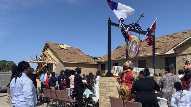 Jacksonville church holds Sunday service outside after newly paid-off building is destroyed