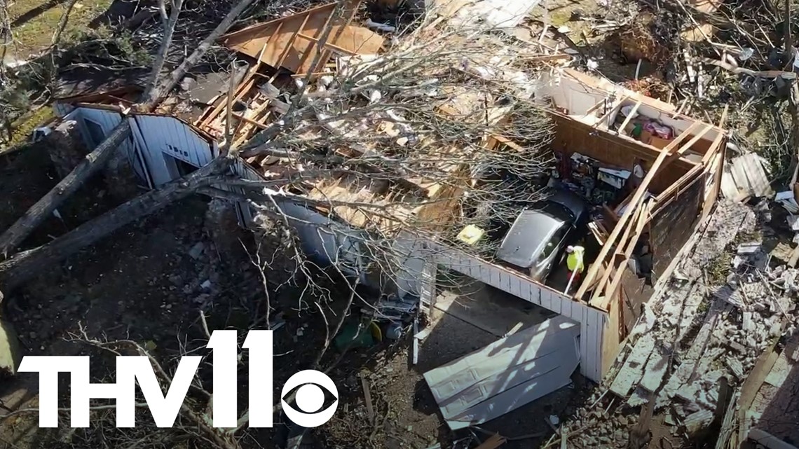 Drone footage shows extensive Little Rock tornado damage | 5newsonline.com